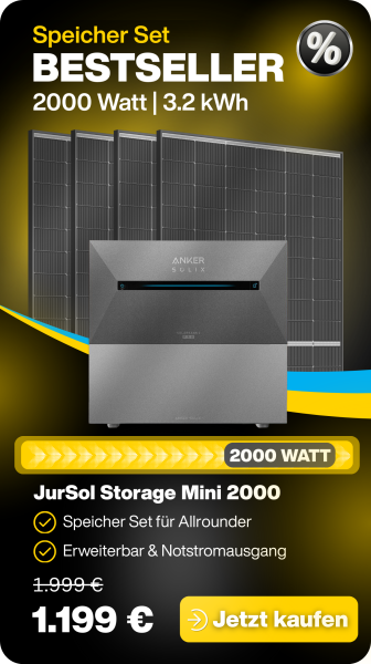 Anker SOLIX Solarbank 2 E1600 Pro Balkonkraftwerk Speicher Set 2000 Watt 800 Watt - Trina Doppelglas - JurSol Storage Mini 3.2 kWh